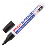 Маркер-краска лаковый (paint marker) 4 мм, ЧЕРНЫЙ, НИТРО-ОСНОВА, алюминиевый корпус, BRAUBERG PROFESSIONAL PLUS, 0014