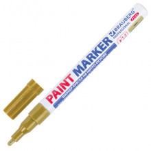 Маркер-краска лаковый (paint marker) 2 мм, ЗОЛОТОЙ, НИТРО-ОСНОВА, алюминиевый корпус, BRAUBERG PROFESSIONAL PLUS, 0011
